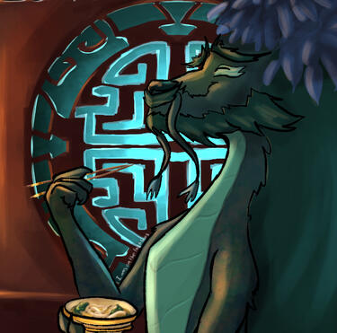 Shaded halfbody w/regular background