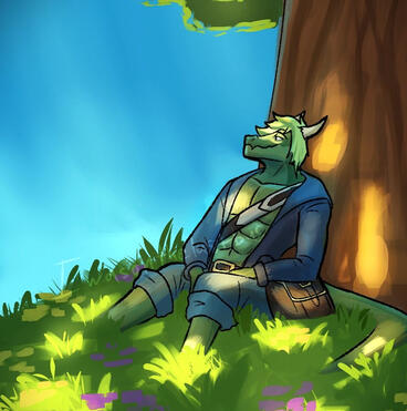 Shaded fullbody w/complex background